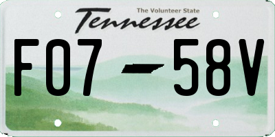 TN license plate F0758V