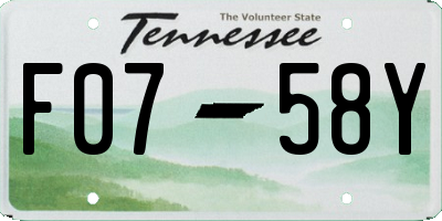TN license plate F0758Y