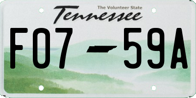 TN license plate F0759A