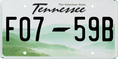 TN license plate F0759B