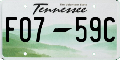 TN license plate F0759C