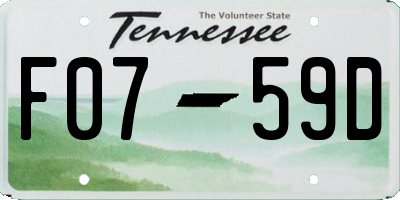 TN license plate F0759D