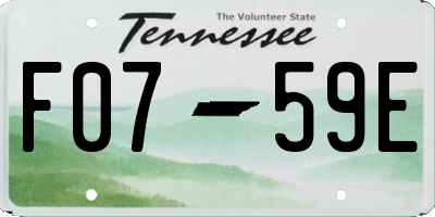 TN license plate F0759E