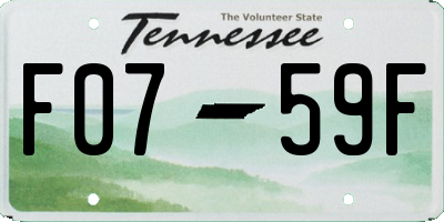 TN license plate F0759F