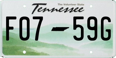 TN license plate F0759G