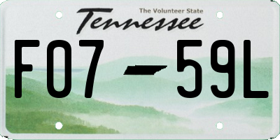 TN license plate F0759L