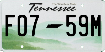 TN license plate F0759M