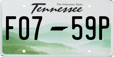 TN license plate F0759P