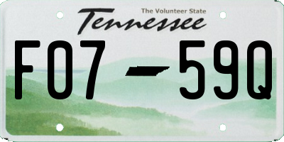 TN license plate F0759Q
