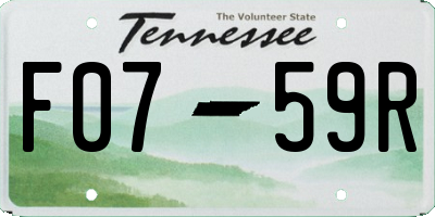 TN license plate F0759R