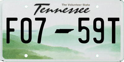 TN license plate F0759T