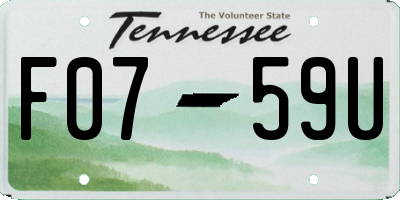 TN license plate F0759U