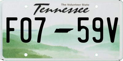 TN license plate F0759V