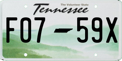 TN license plate F0759X