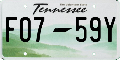 TN license plate F0759Y