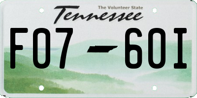 TN license plate F0760I