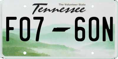 TN license plate F0760N