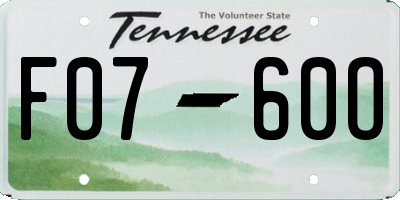 TN license plate F0760O