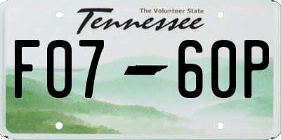 TN license plate F0760P