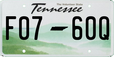TN license plate F0760Q