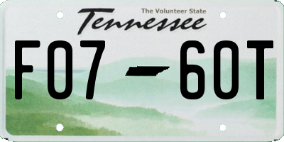 TN license plate F0760T