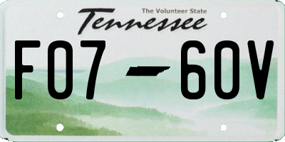 TN license plate F0760V