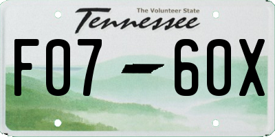 TN license plate F0760X
