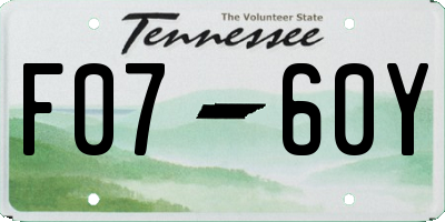 TN license plate F0760Y