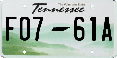 TN license plate F0761A