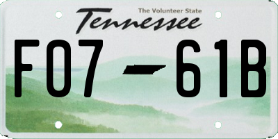 TN license plate F0761B