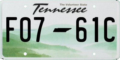TN license plate F0761C