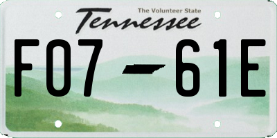 TN license plate F0761E