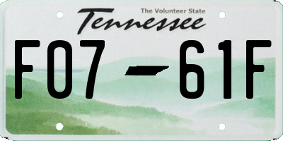 TN license plate F0761F