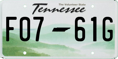 TN license plate F0761G