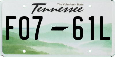 TN license plate F0761L