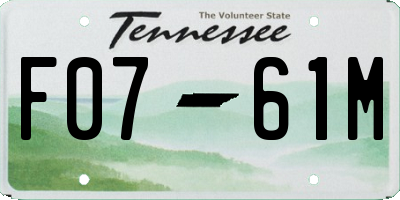 TN license plate F0761M