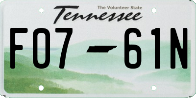 TN license plate F0761N