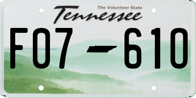 TN license plate F0761O