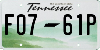 TN license plate F0761P