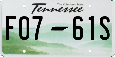 TN license plate F0761S