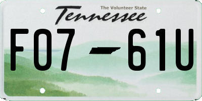 TN license plate F0761U