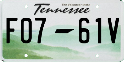 TN license plate F0761V