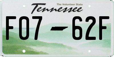 TN license plate F0762F