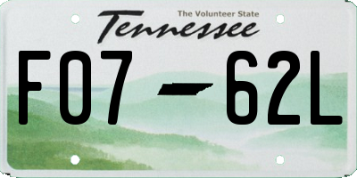 TN license plate F0762L