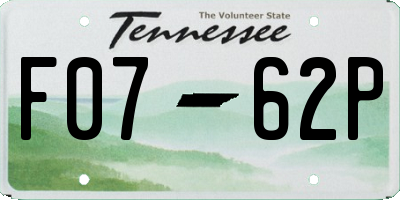 TN license plate F0762P