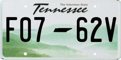 TN license plate F0762V