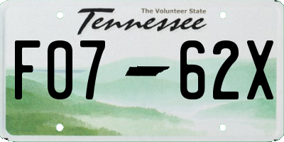 TN license plate F0762X