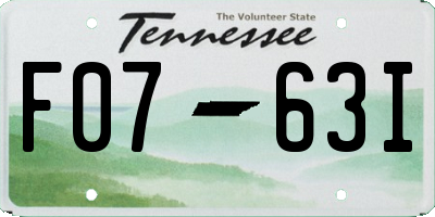 TN license plate F0763I
