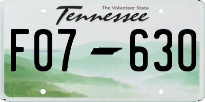 TN license plate F0763O