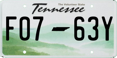 TN license plate F0763Y